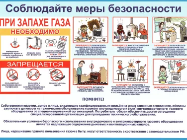 Памятка населению о безопасном использовании газового оборудования в бытовых условиях